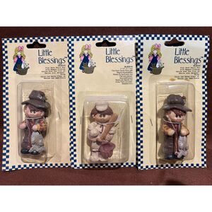 Vintage 1994 Suzi Little Blessings handmade Clay People Figurines Set of 3